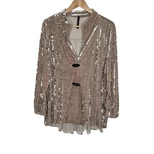 I.C.By Connie K Women's Velvet Shirt in Taupe
